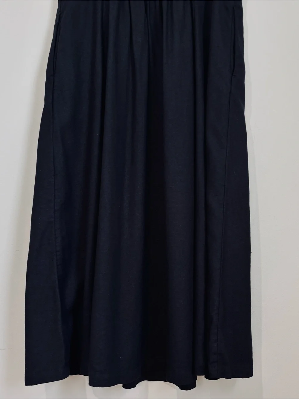 Old Navy Boho Fit Flare Sleeveless Black Linen Blend Smocked Back Midi Dress XL - Picture 10 of 16
